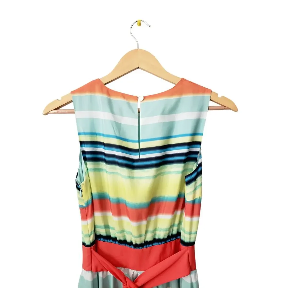 Ted Baker ILVA Sunset Stripe Midi Dress Multicolor Size 1 (US 4)